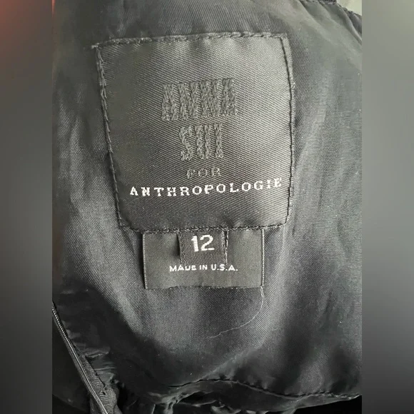 ANTHROPOLOGIE | ANNA SUI DRESS | Color: Black-Gold | Size:12 - Picture 14 of 16